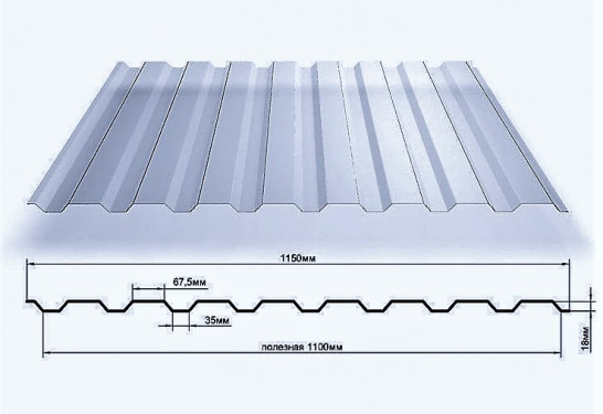 Профилированный монолитный поликарбонат МП-20, 3 метра